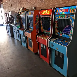 Nintendo arcade games right to left: Popeye, Donkey Kong 3, Donkey Kong Jr, Donkey Kong.