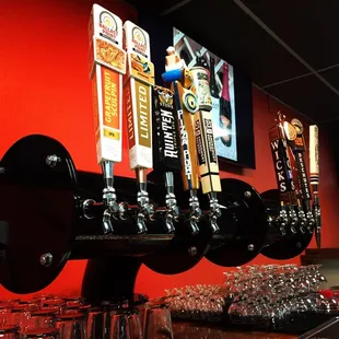 The Beer Room beer tower with 12 rotating taps!!