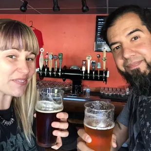 Pataskala Red IPA from Stone for me, and Ritual Single Rye Mosaic for him.  This place is BOMB!!!