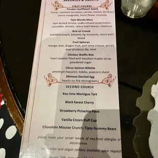 Tipsy tea menu Sept 2023