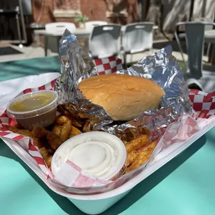 a sandwich and french fries