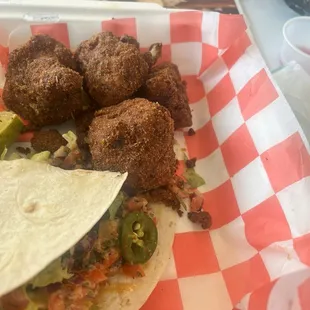 The tacos and appetizers are on point .