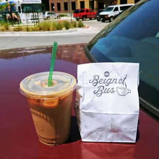 You have to get the Iced Cream Coffee w/Beignets