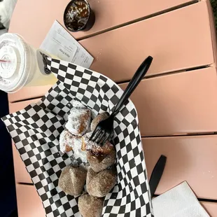 Beignet bites traditional and churro style