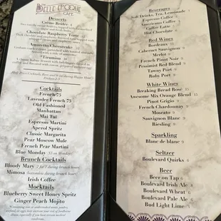 menu