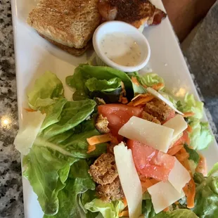 Sandwich and house salad.