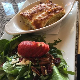 White chicken lasagna and salad
