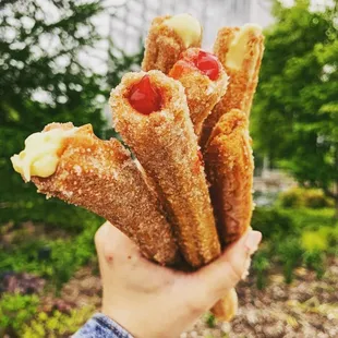 Strawberry &amp; vanilla churros