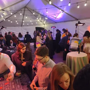 a large group of people at a party