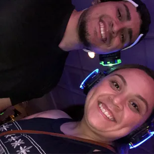 Silent disco on the dance floor!