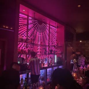 people sitting at the bar