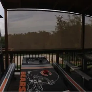 a view of a restaurant from a deck