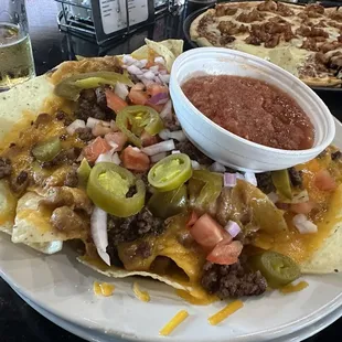 Nachos (salsa lacking in spice)
