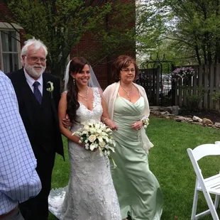 Walking down the aisle at Bendora.