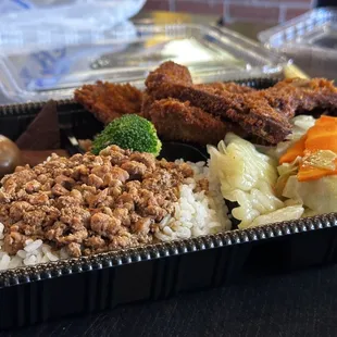 Pork chops bento box