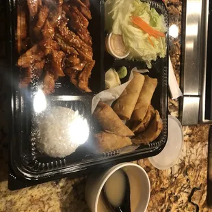 Spicy chicken teriyaki bento box