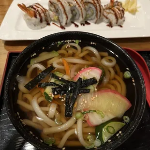 House Udon and Shrimp Tempura Roll