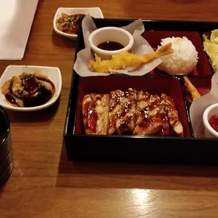 Bento box with teriyaki