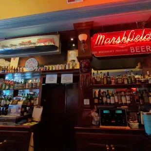 The bar and all the chilled bottled beer