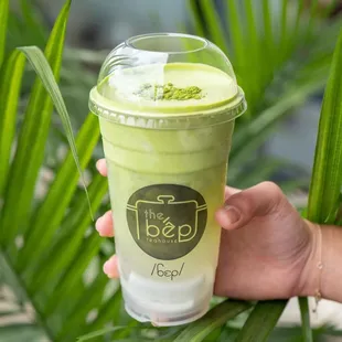 Coco matcha - fresh coco juice with matcha cheese foam