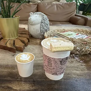 Seasonal selections: hot honey cortado (nice kick) and tiramisu latte (yummy &amp; decadent)!