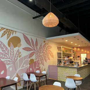 the interior of a coffee shop