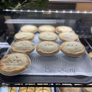 Oh how I love a boysenberry pie these personal sized pies make my mouth water.