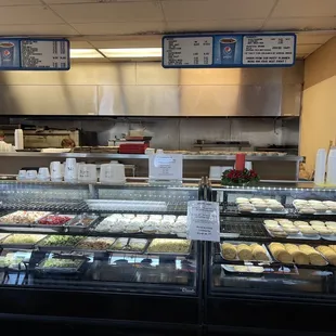 The bakery counter full of treats