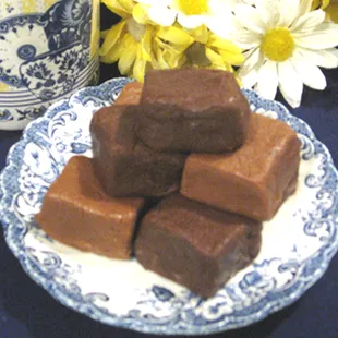 Our amazing creamy, smooth fudge. Available in dark chocolate, milk chocolate and peanut butter.