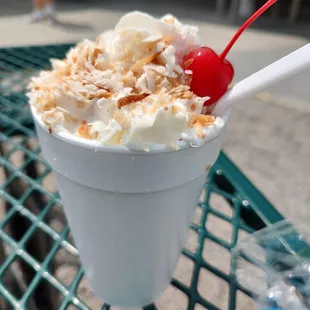 Our pina colada milkshake hits the spot!