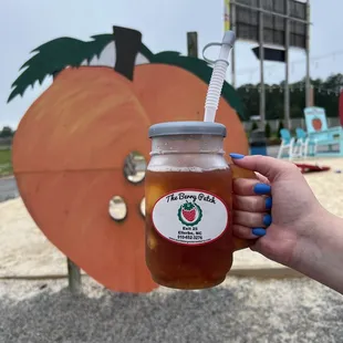Try our seasonal homemade peach tea!