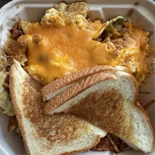 Grille chicken breast omelette