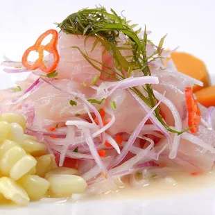 Delicious peruvian ceviche