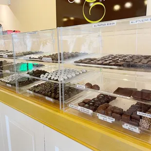 a display of chocolates