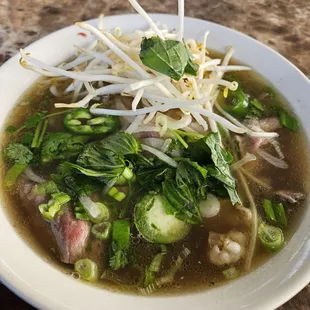 The large pho was good $15.