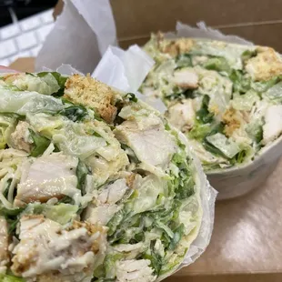 Chicken Caesar wrap with jalapeños