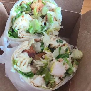 Chicken caesar salad wrap