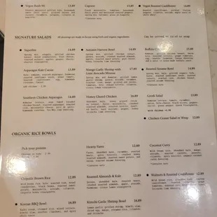 menu