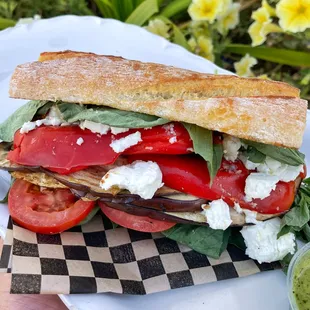 Eggplant and Goat Cheese Sandwich