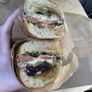 Eggplant and Goat Cheese Sandwich