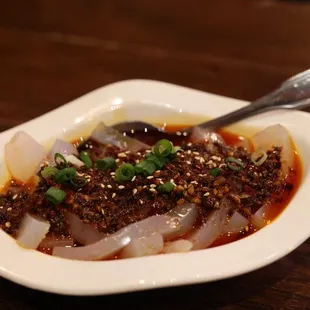 a bowl of food on a table