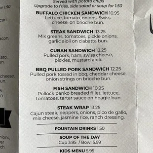 Menu- Sandwiches