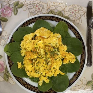 Delicious eggs and veggies, in a beautiful and fun setting!