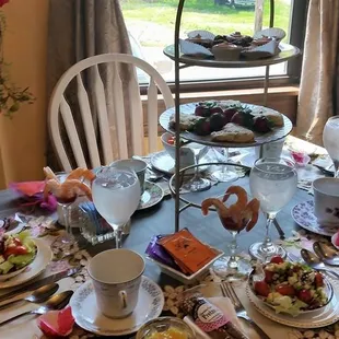 a table set for a tea party