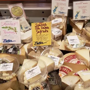 a variety of cheeses