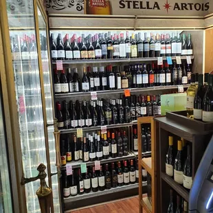 a variety of wines on display