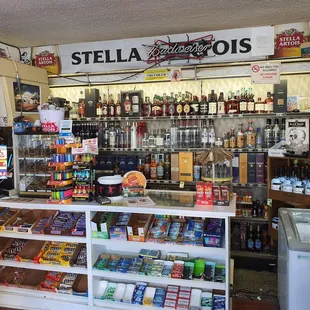 a variety of beverages on display