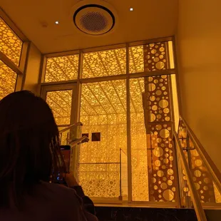 To the rooftop patio