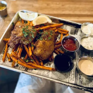 BIER BATTERED FISH N CHIPS