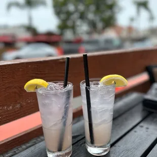 two drinks on a table